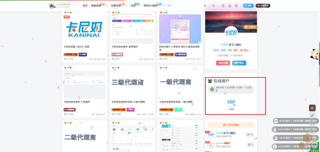 卡尼奶综合插件：在线用户功能配置指南-岚悬云资源网